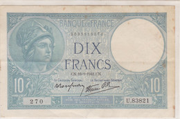 Billet > France >10 Francs 1941 - 10 F 1916-1942 ''Minerve''