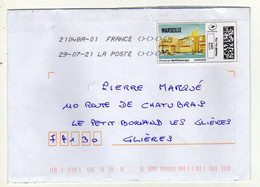 Enveloppe FRANCE Avec Vignette D' Affranchissement Lettre Verte  Oblitération LA POSTE 21048A-01 29/07/2021 - 2010-... Vignettes Illustrées