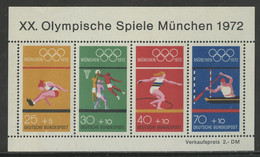 Allemagne Fédérale - Germany - Deutschland Bloc Feuillet 1972 Y&T N°BF7 - Michel N°B8 *** - Jeux Olympiques D'été - 1959-1980