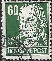 GERMANY 1948 Politicians, Artists And Scientists - 60pf - G. F. W. Hegel; FU - Gebraucht