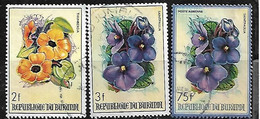 BURUNDI 1986 FLOWERS TRIO TO 75F - Usati