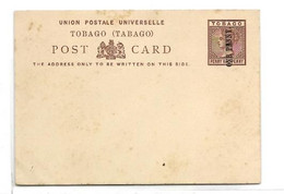 TOBAGO E.P. Carte Postal Stationery Card 1½p. Brown On Cream Ovpt. ONE PENNY, Mint .  Very Fresh.   Belle Fraîcheur.   T - Trinidad & Tobago (...-1961)