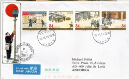 International Letter Writing Week 2021 Set , On Letter Yokohama, Sent To Andorra, With Local Arrival Postmark - Lettres & Documents
