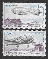 SPM - 1988 - LIVRAISON GRATUITE A PARTIR DE 5 EUR. D'ACHAT - AERIEN YVERT N°66/67 **  MNH - VENDU LARGEMENT SOUS FACIALE - Unused Stamps