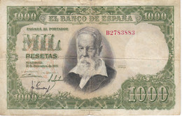 BILLETE DE ESPAÑA DE 1000 PTAS DEL 31/12/1951 SERIE B (BANKNOTE) - 1000 Pesetas