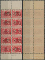 Taxe - TX13A Surchargé BRUXELLES / BRUSSEL 1 En Bloc De 10** - Stamps