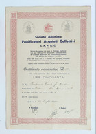 65530 36crt/ Azione Società Panificatori Palermo 1941 N.14 - Agriculture