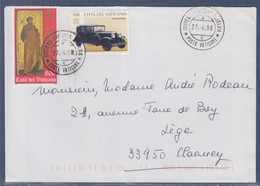 Enveloppe Cité Du Vatican 27.4.98 2 Timbres Europa + Voiture Graham Paige, Citta Del Vaticano - Covers & Documents