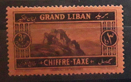 GRAND LIBAN 1925 TAXE , Yvert No 14, 3 Pi Noir Sur Orange,  Château De Beaufort, Neuf * MH TB - Postage Due