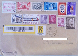 ROYALS, ARCHITECTURE, TRAIN, SWIMMING, EUROPA, STUDENT, STAMPS ON REGISTERED COVER, 1997, LUXEMBOURG - Storia Postale