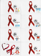 Brazil 2011 Complete Series With 8 Maximum Card AIDS Prevention Campaign Medicine Disease - Maximum Cards