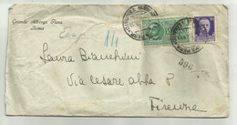 ESPRESSO LIRE 1,25 + CENT. 50 SU BUSTA GRANDE ALBERGO FLORA ROMA 1942 - Gebraucht