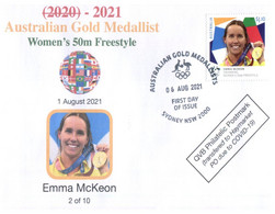 (WW 15 A) 2020 Tokyo Olympic Games - Swimming - Women's 50m Freestyle Gold (NEW Australia Post Stamp) - Sommer 2020: Tokio