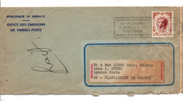 MONACO SEUL SUR LETTRE POUR LA FRANCE 1971 - Lettres & Documents