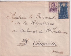 SAAR / SARRE - 1949 - ENVELOPPE De SAARBRÜCKEN => THIONVILLE (MOSELLE) - Lettres & Documents