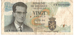 20 Francs - Frank 15.06.64 - Belgique - Belgïe - Roi Baudouin - Atomium. - 20 Francos