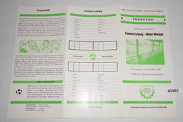 Fußball Programm Nr. 8 Chemie Leipzig - Motor Weimar, 07. November 1987 - Sport