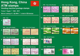 Hong Kong China ATM Stamps 1986-2021 Complete Collection MNH Frama Nagler Klussendorf CVP Automatenmarken - Distribuidores