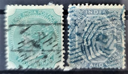 INDIA 1866 - Canceled - Sc# 26, 27 - 1858-79 Crown Colony