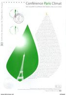 🗽 " COP 21 A PARIS / TOUR EIFFEL " Sur Document Philatélique Officiel De 2015. N° YT 5012 Parfait état DPO - Umweltschutz Und Klima