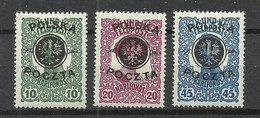 POLEN Poland 1918 Michel 17 - 19 * - Unused Stamps