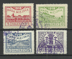 Poland Polska 1918 Local Post Michel 15 - 18 B (perf 11 1/2) O - Oblitérés