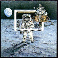 POLAND 1989 First Manned Moon Landing Perforated Block Used.  Michel Block 109A - Used Stamps