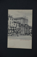 CARTOLINA TORINO MONCALIERI SALUTI DA CHIESA SAN FRANCESCO ANIMATISSIMA VG 1908 - Moncalieri