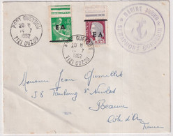 ALGERIE - 1962 - NAVAL - MARINE FRANCAISE - SURCH. "EA" ENVELOPPE Du SEMAPHORE CORBELIN à PORT GUEYDON - RARE !! - War Of Algeria