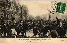 CPA PARIS 4e Visite Des Souverains Anglais. Cortege A L'Hotel De Ville (464236) - Empfänge