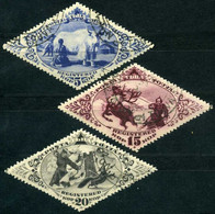 TANNU-TUVA 1934 (used) - Mi. 45, 47, 48, Milkmaid | Capture A Reindeer With A Lasso | Archer [very Fine] - Touva