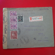 LETTRE RECOMMANDE BRUXELLES CACHET OBERKOMMANDO DER WEHRMACHT CENSURE POUR TROYES FRANCE OCCUPEE 1942 - Oorlog 40-45 (Brieven En Documenten)