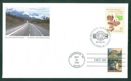 Route ALASKA Highway; Timbres Scott # 1413 Can + # 2635 US Stamps; Pli Premier Jour / First Day Cover (6577) - Storia Postale