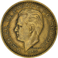 Monnaie, Monaco, Rainier III, 50 Francs, Cinquante, 1950, TTB, Aluminum-Bronze - 1949-1956 Anciens Francs