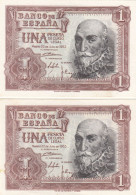 CRBS0061 PAREJA BILLETES ESPAÑA 1 PESETA 1953 SIN CIRCULAR - Sonstige & Ohne Zuordnung