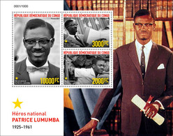 DEMOCRATIC REPUBLIC CONGO 2021 - OFFICIAL ISSUE - SOUVENIR SHEET - PATRICE LUMUMBA NATIONAL HERO - RARE MNH - Nuovi