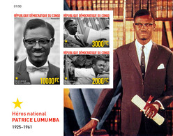 DEMOCRATIC REPUBLIC CONGO 2021 - OFFICIAL ISSUE - IMPERF SOUVENIR SHEET - PATRICE LUMUMBA NATIONAL HERO - RARE MNH - Nuovi