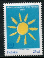 POLAND 1986 International Peace Year MNH / **.  Michel 3018 - Neufs