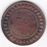 PROTECTORAT FRANCAIS. 10 CENTIMES 1917 A. BRONZE - Túnez