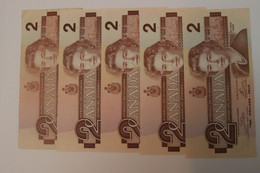 5 Bills Of 2 Dollars 1986 Canada - Other - America