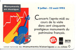 Carte Des Monuments Historique En Musique 1993  (salon 102) - Other & Unclassified