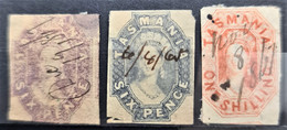 TASMANIA 1858/67 - Canceled - Sc# 14, 15, 16 - Oblitérés