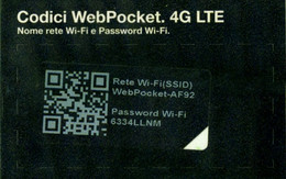 TESSERA CARTONCINO USO SPECIALE WI-FI CODICI WEB POCKET 4G LTE - SOLO COLLEZIONISMO - Tests & Servicios