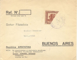 PARAGUAY 1945 2 C Ruins Of The Church Of Humaita As Rare Bi-sect On VF Cover - Paraguay