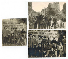 3x Orig.Foto Um 1950 Salzelmen Bei Schönebeck, Ortspartie. Jugend DDR Propaganda FDJ, Group Of Sweet Boys & Girls GDR - Schoenebeck (Elbe)