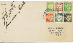 PORTUGAL 1933 Lusiaden Six-color Franking On Cover To USA W AUTOGRAPH, VARIETY - Covers & Documents