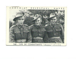 Chromo/Photo Australie Autralia Army "ANZACS" Voir 2 Scans Bien 65 X 40 Mm Pub: Delespaul RR - Menier