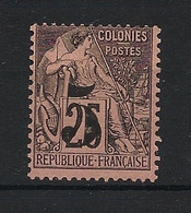 Cochinchine - 1886 - N°Yv. 4 - Alphée Dubois 5 Sur 25c Noir Sur Rose - Neuf * / MH VF - Ungebraucht