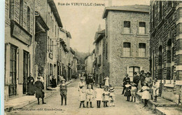 Viriville * Une Rue De La Commune * Café Restaurant GROSJEAN * Villageois - Viriville