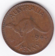 Australie . 1 Penny 1943 , George VI, En Bronze ,  KM# 36 - Penny